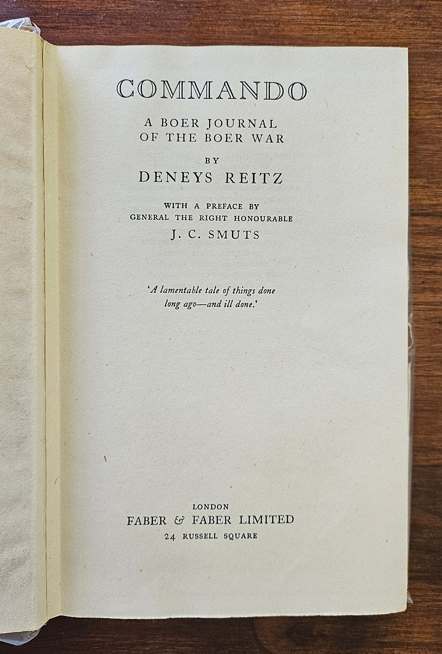 Reitz Deneys, Commando