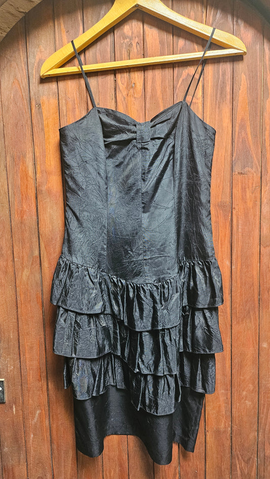 Dress black short strappy