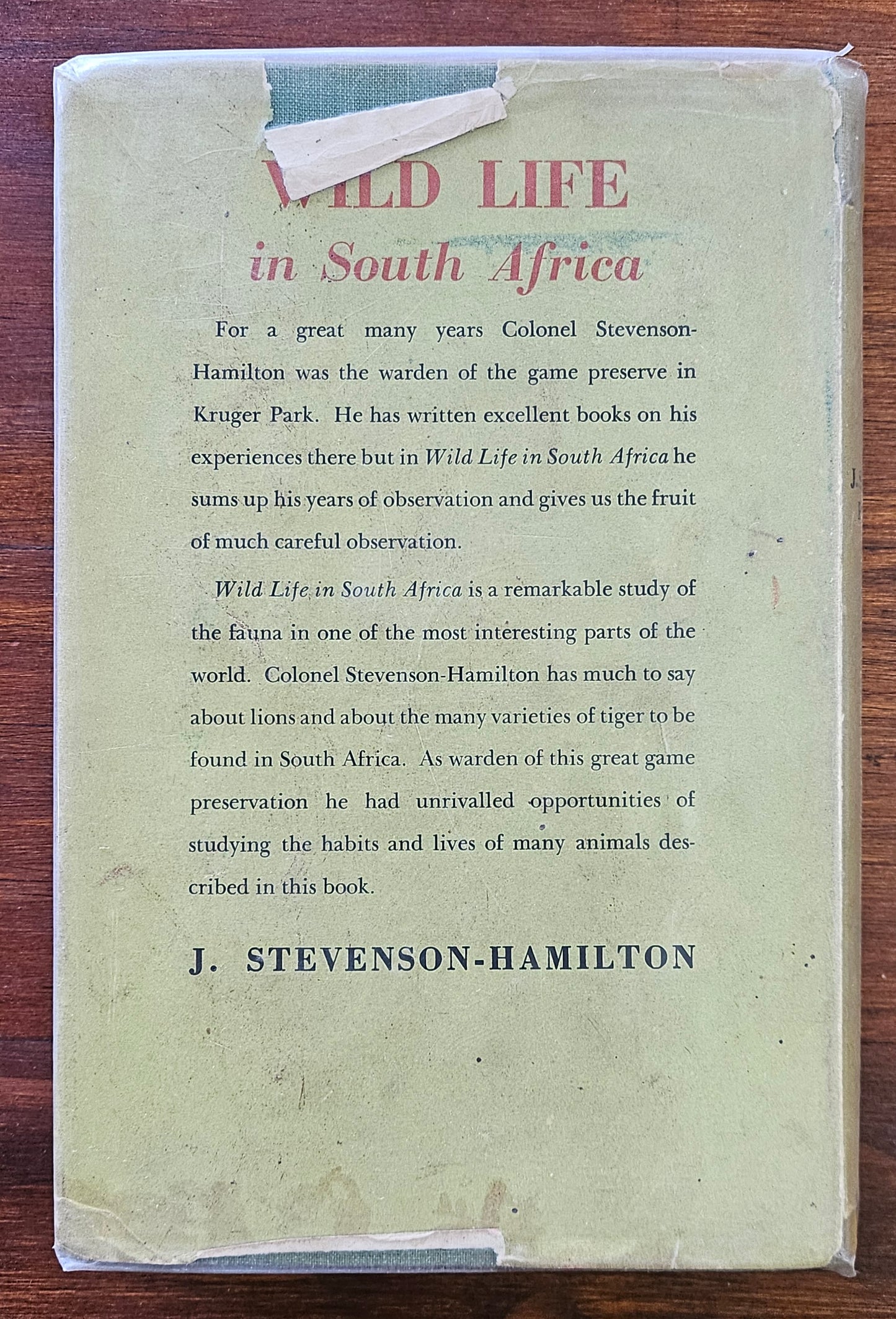 Stevenson-Hamilton J , Wild life in South Africa