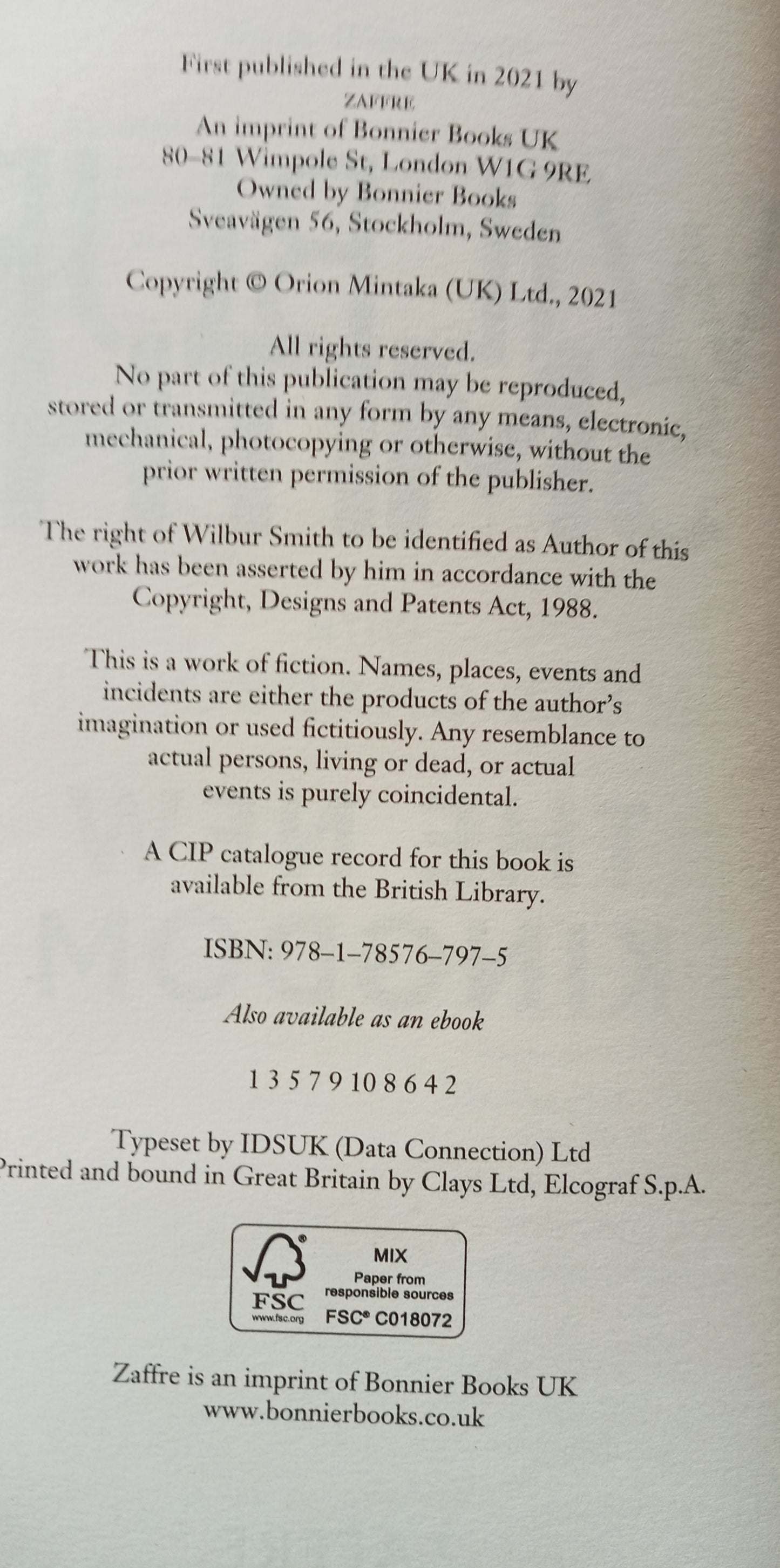 Smith Wilbur, The new Kingdom with Mark Chadbourn