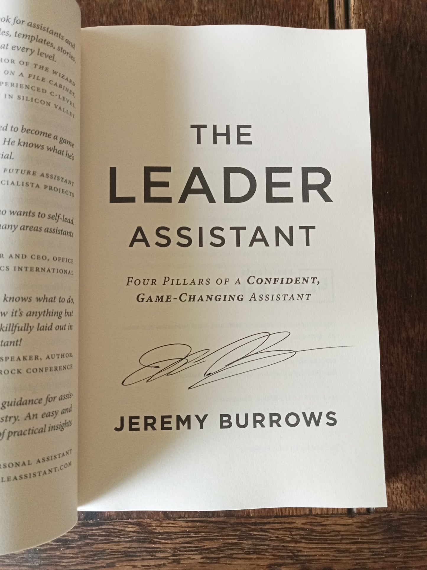 The Leader Assistant, Jeremy Burrows