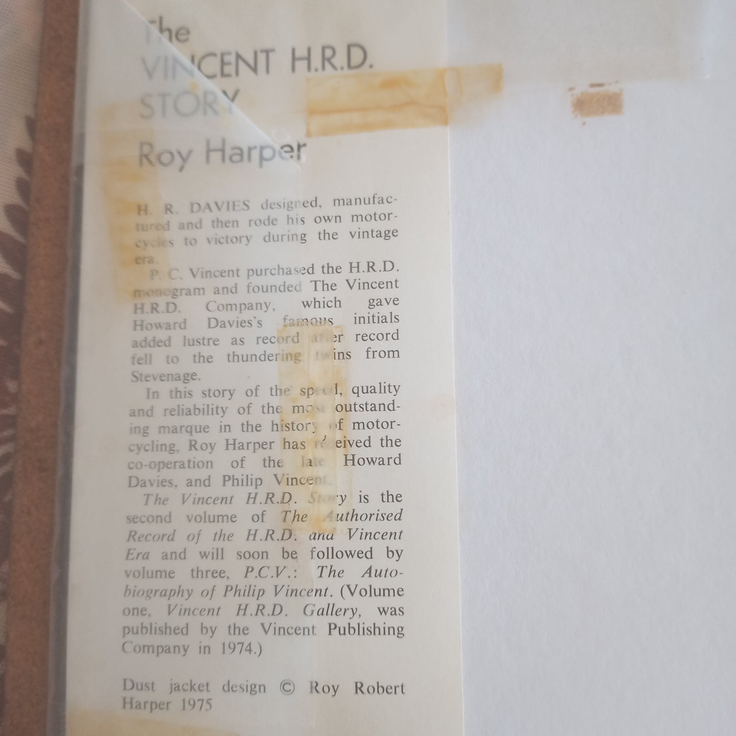 Harper Roy, The Vincent H.R.D Story