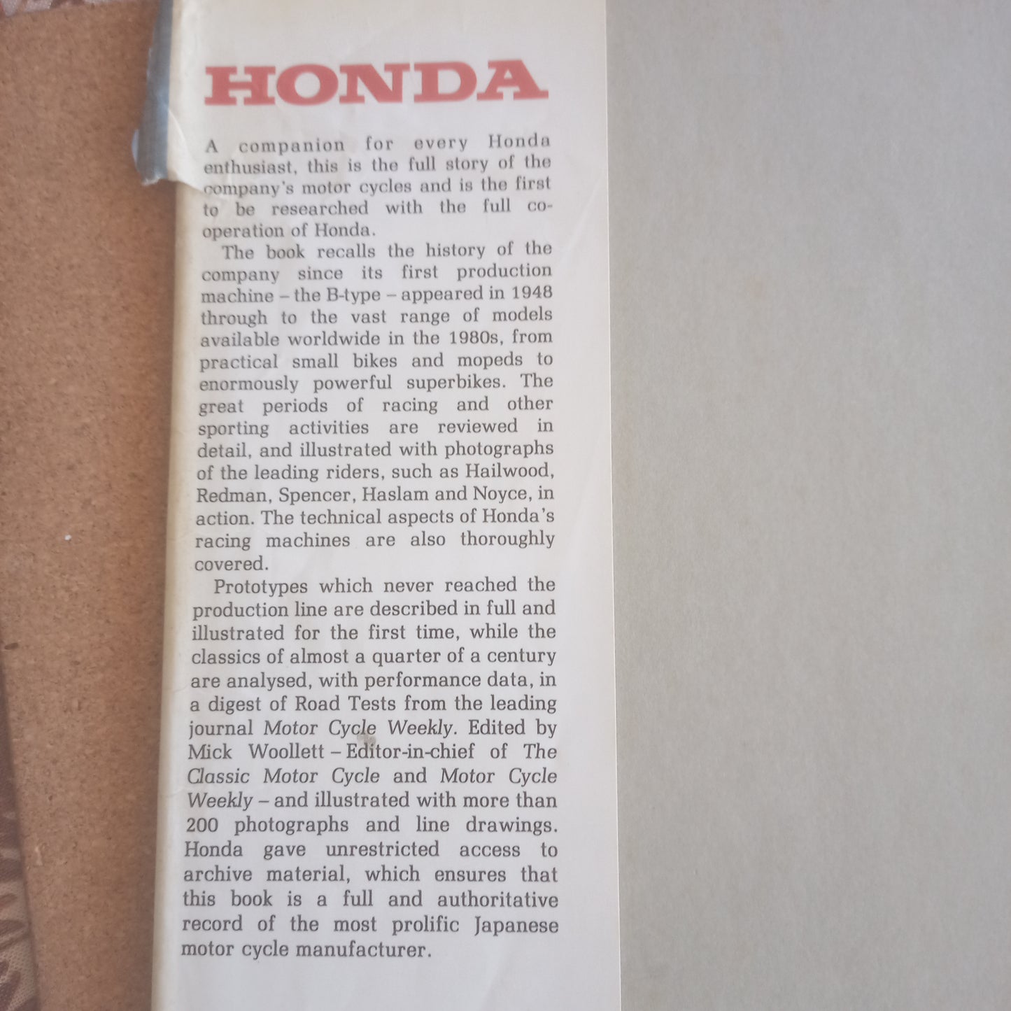 Honda, Edited by Mick Woolett