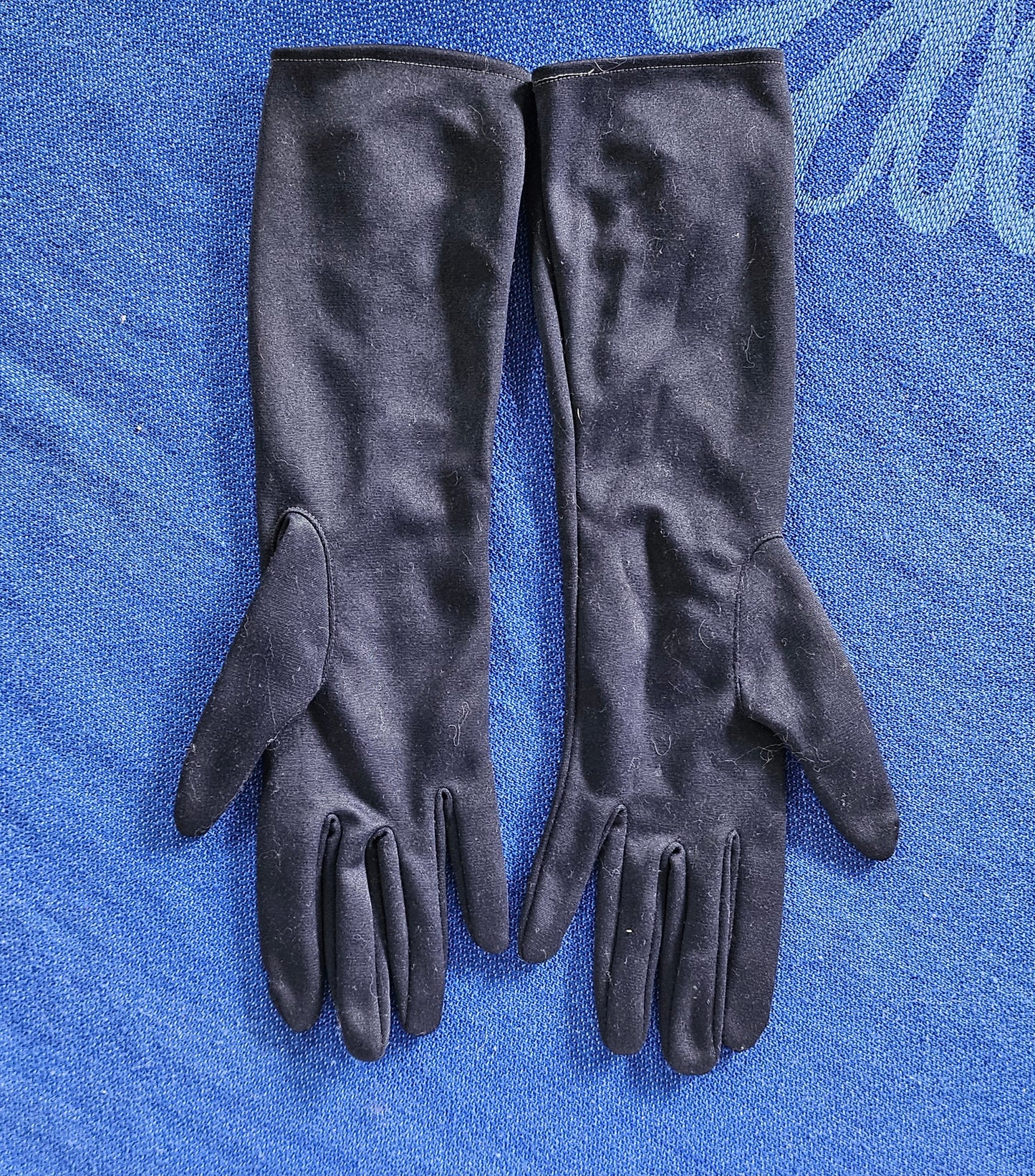 Gloves Navy Blue Fabric