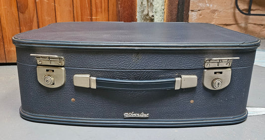 Vintage suitcase Silverline Blue