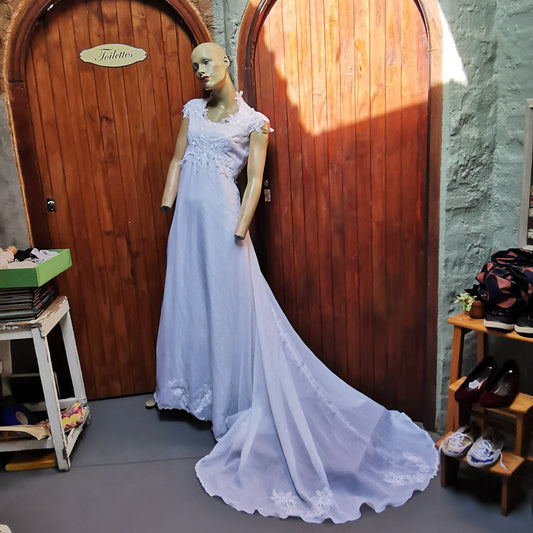 White Wedding Dress with Embroided Detail