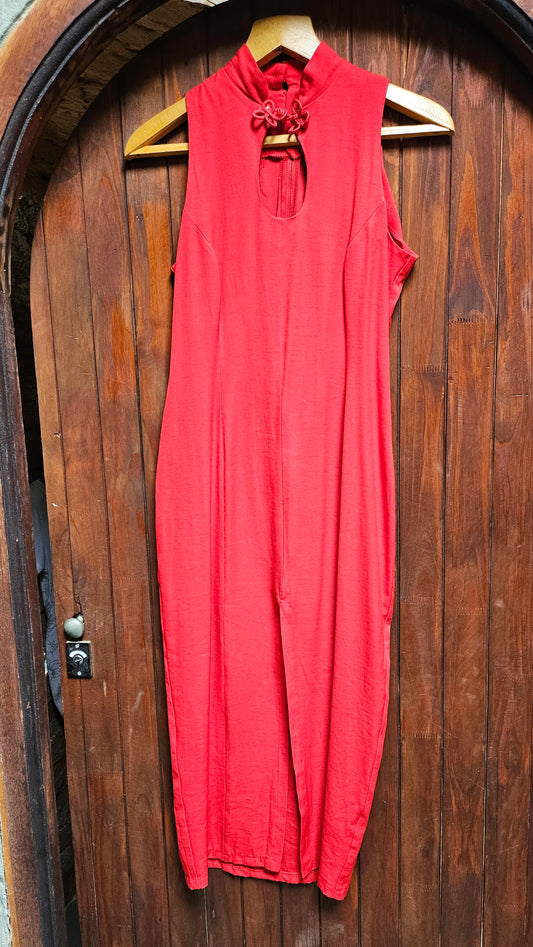 Dress long red
