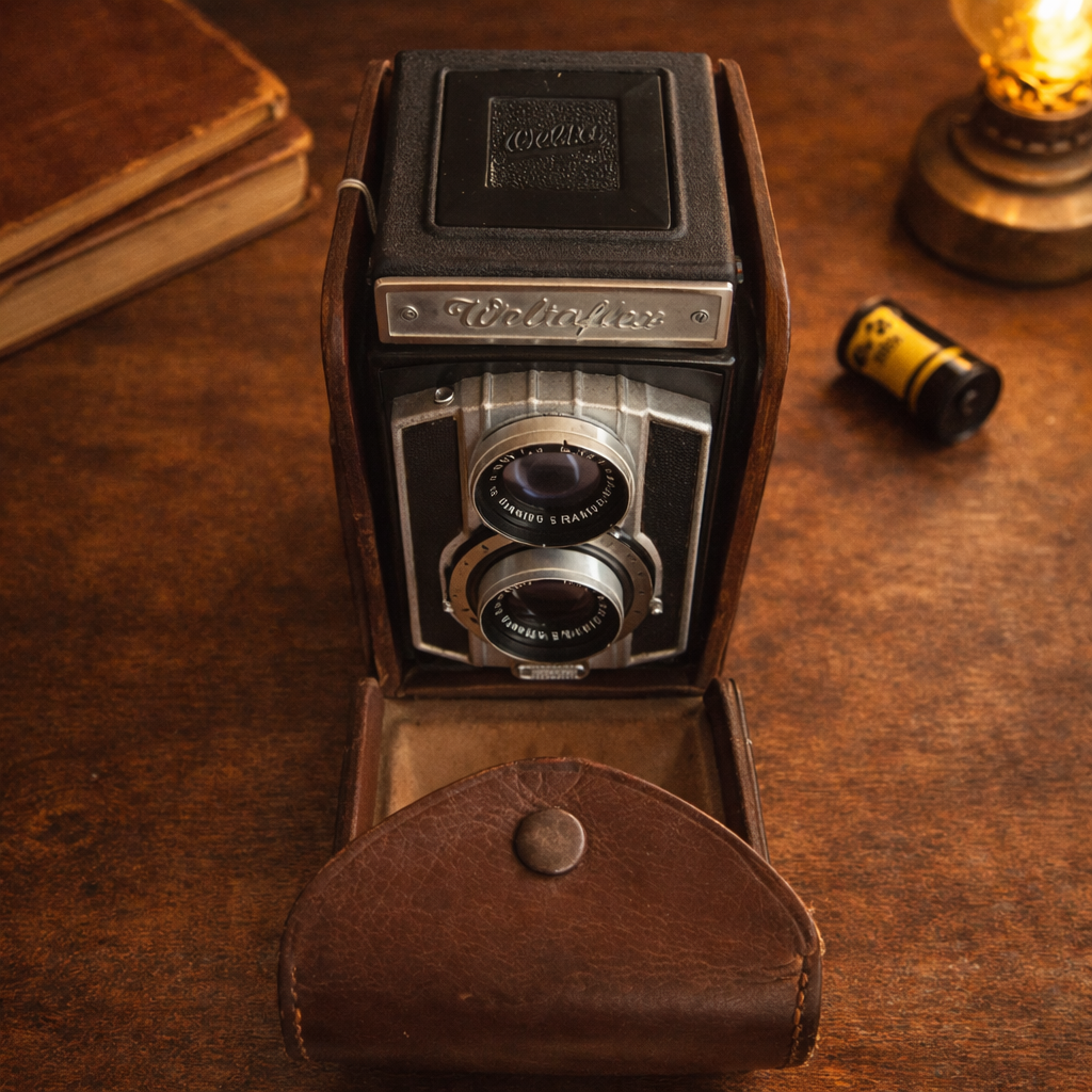 Weltaflex Twin Lens Reflex Camera with Leather Case