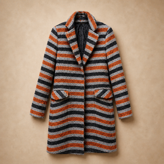 Orange, grey & black coat