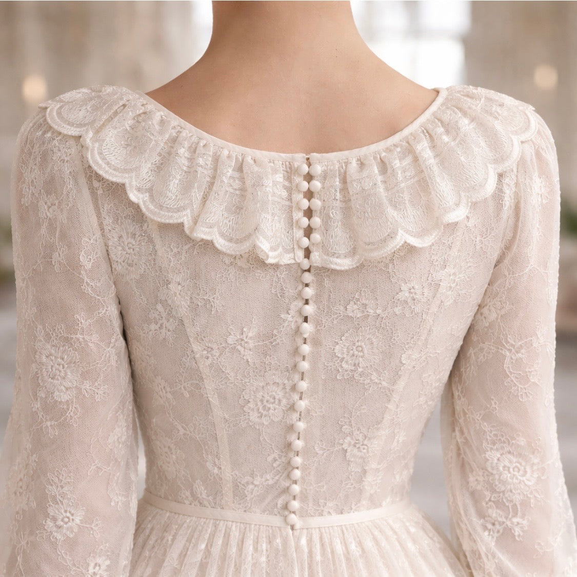 1970s Vintage Bridal Gown – Handcrafted Lace Wedding Dress