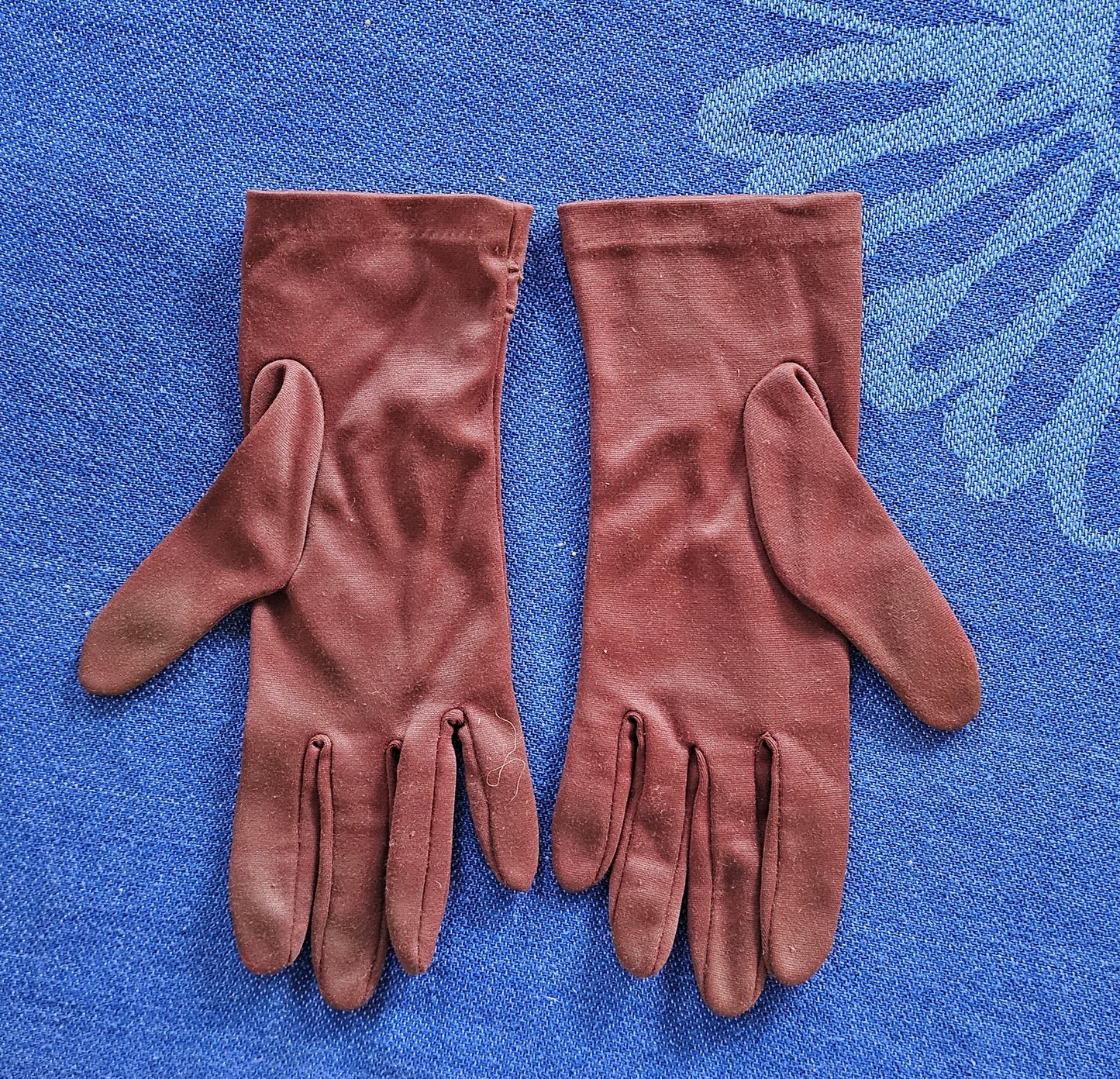 Gloves Brown Fabric