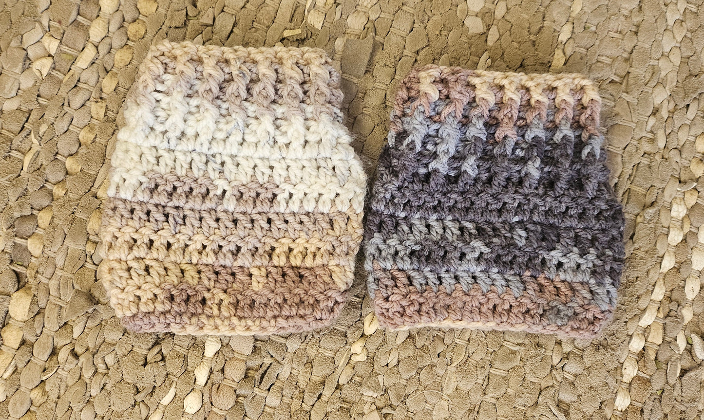 Scarf Crochet + Beanie & fingerless Gloves