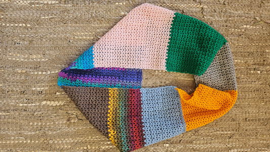 Scarf Crochet infinity multicoloured 