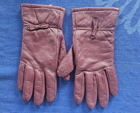 Gloves Leather Burgundy