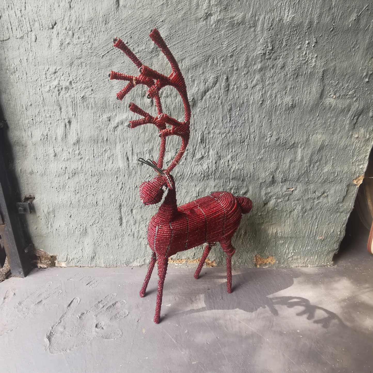 Large Red Beaded Reindeer 